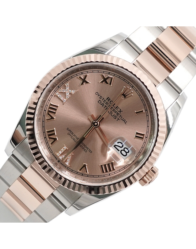 롤렉스 [중고명품] [중고명품] Rolex(롤렉스) 126231 18K에버로즈골드콤비 데이저스트 69다이아 오이스터 36MM 남여공용 시계aa63510 착용컷
