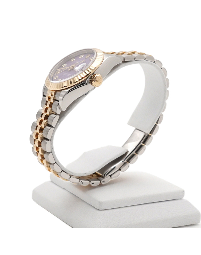 롤렉스 [중고명품] [중고명품] Rolex(롤렉스) 279173 18K골드콤비 10P다이아 데이저스트 퍼플 라벤더다이얼 28mm 여성 시계aa64456 착용컷