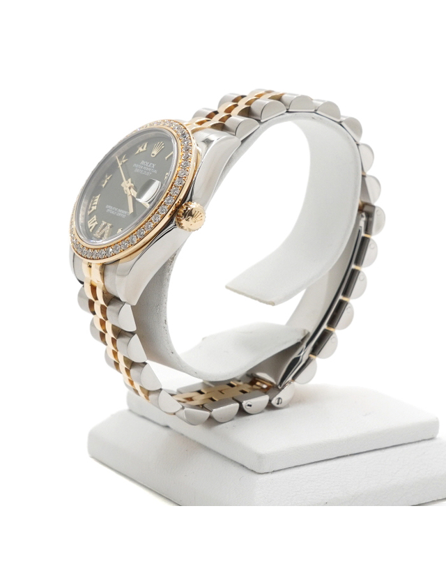 롤렉스 [중고명품] [중고명품] Rolex(롤렉스) 178383 18K옐로우골드 콤비 베젤다이아 올리브그린판 DATEJUST 데이저스트 31mm 여성 시계aa66971 착용컷
