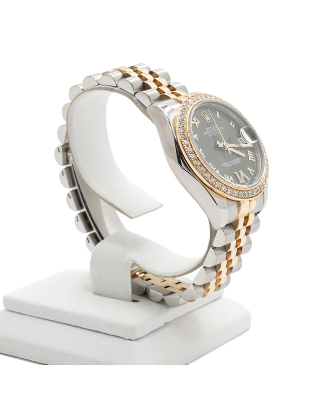 롤렉스 [중고명품] [중고명품] Rolex(롤렉스) 178383 18K옐로우골드 콤비 베젤다이아 올리브그린판 DATEJUST 데이저스트 31mm 여성 시계aa66971 착용컷