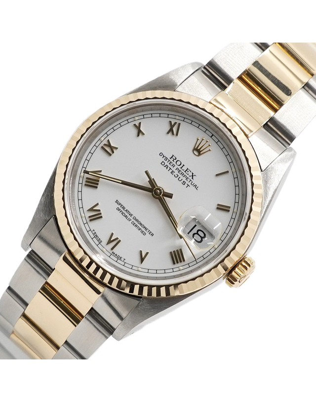 롤렉스 [중고명품] [중고명품] Rolex(롤렉스) 16233 18K골드콤비 화이트로만 DATEJUST 데이저스트 오이스터 밴드 36MM 남성 시계aa67385 착용컷