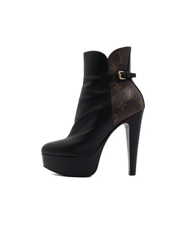 [중고명품] Louis Vuitton(루이비통) 모노그램 블랙 Afterglow Platform 애프터글로우 플랫폼 여성 앵클부츠 구두aa64415