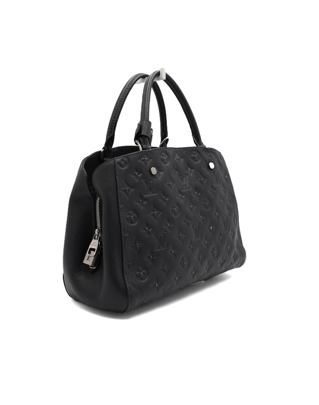 루이비통 [중고명품] [중고명품] Louis Vuitton(루이비통) M50668 한정판 모노그램 블랙 앙프렝뜨 스터드 몽테뉴MM 토트백 겸 숄더백aa61017 착용컷