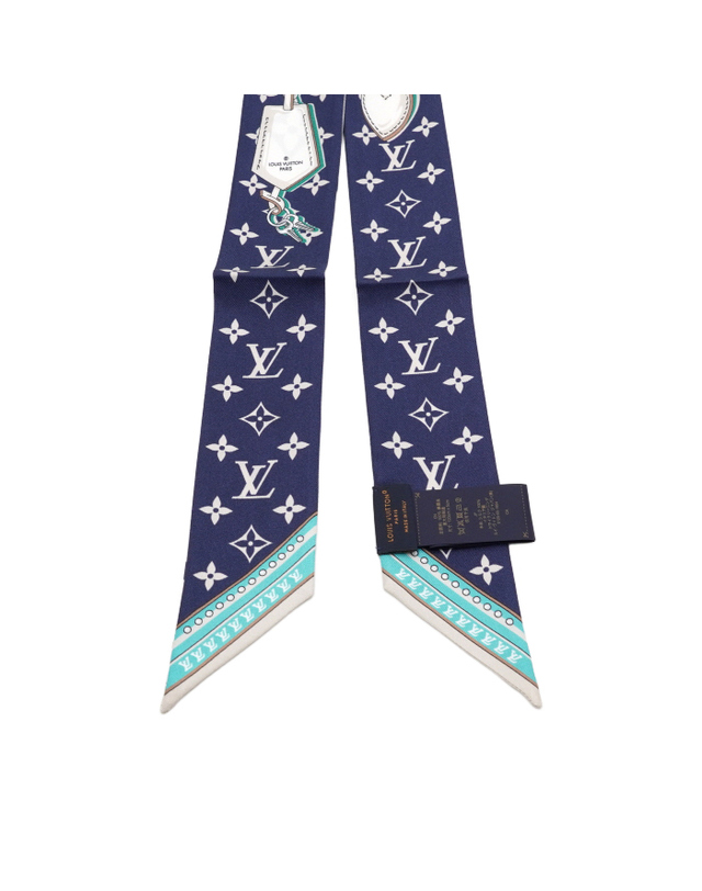 루이비통 [중고명품] [중고명품] Louis Vuitton(루이비통) M77778 얼티밋 모노그램 방도 블루 마린 스카프aa68375 착용컷