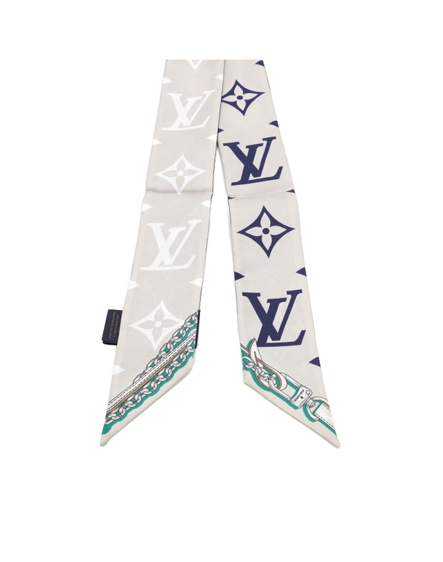 루이비통 [중고명품] [중고명품] Louis Vuitton(루이비통) M77778 얼티밋 모노그램 방도 블루 마린 스카프aa68375 착용컷