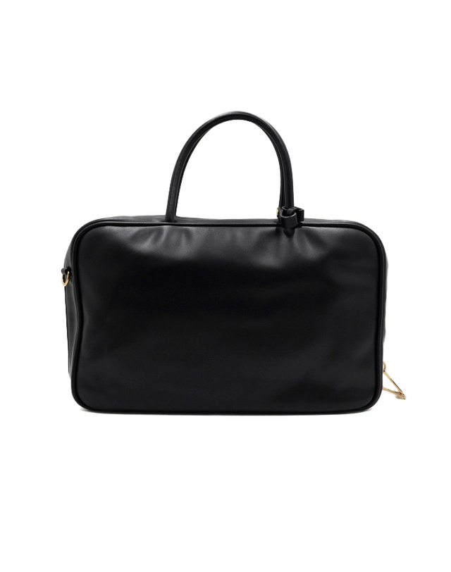 미우미우 [중고명품] [중고명품] MiuMiu(미우미우) 5BB117 블랙 엠보스드 로고 탑핸들 보백 토트백 겸 숄더백aa67293 착용컷