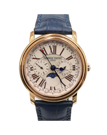 [중고명품] FREDERIQUE CONSTANT(프레드릭콘스탄트) FC-270X4P4 문페이즈 비즈니스 타이머 쿼츠 가죽밴드 남성 시계aa67616