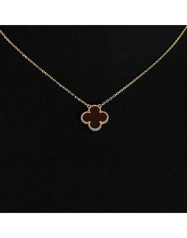 [중고명품] VANCLEEF&ARPELS(반클리프아펠) VCARD38500 18K옐로우골드 빈티지 알함브라 커넬리언 목걸이aa65582