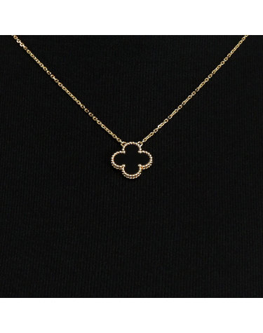 [중고명품] VANCLEEF&ARPELS(반클리프아펠) VCARA45800 26시즌 18K옐로우골드 블랙 오닉스 빈티지 알함브라 목걸이aa67791