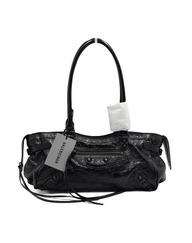 [중고명품] Balenciaga(발렌시아가) 867667 블랙 텍스처드 레더 르시티 이스트웨스트 토트백 겸 숄더백aa66962