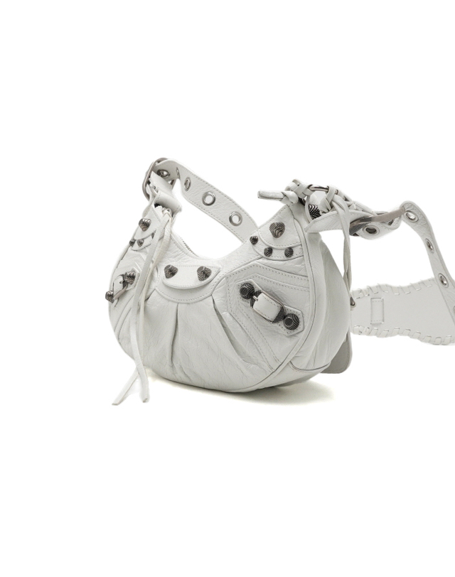발렌시아가 [중고명품] [중고명품] Balenciaga(발렌시아가) 671309 화이트 레더 LE CAGOLE 르카골XS 여성 숄더백 겸 크로스백aa66723 착용컷