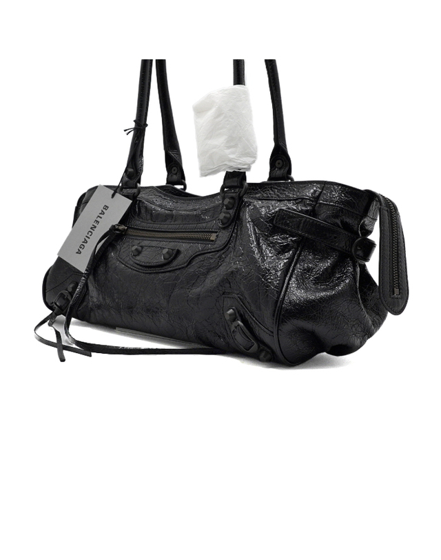발렌시아가 [중고명품] [중고명품] Balenciaga(발렌시아가) 867667 블랙 텍스처드 레더 르시티 이스트웨스트 토트백 겸 숄더백aa66962 착용컷