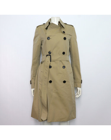 [중고명품] Burberry(버버리) 3885711 베이지 코튼 켄싱턴 여성 트렌치코트 자켓aa64545