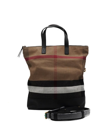 [중고명품] Burberry(버버리) 4020234 캔버스 체크 암리 폴딩 토트백 겸 숄더백aa66611
