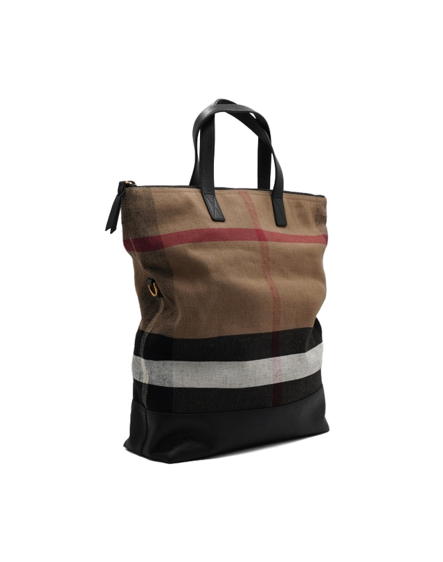 버버리 [중고명품] [중고명품] Burberry(버버리) 4020234 캔버스 체크 암리 폴딩 토트백 겸 숄더백aa66611 착용컷