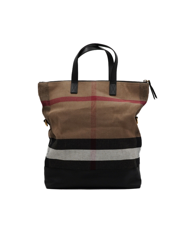 버버리 [중고명품] [중고명품] Burberry(버버리) 4020234 캔버스 체크 암리 폴딩 토트백 겸 숄더백aa66611 착용컷