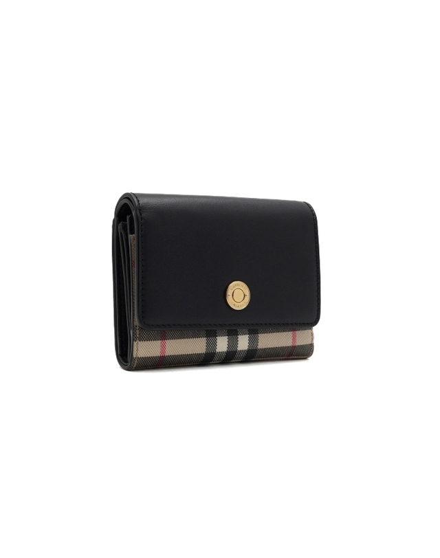 버버리 [중고명품] [중고명품] Burberry(버버리) 8057976 아카이브 베이지 블랙 빈티지 체크 폴딩 여성 반지갑aa68558 착용컷