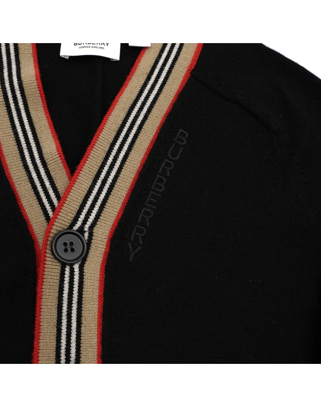 버버리 키즈 [중고명품] Burberry(버버리) 8047613 스트라이프 트리밍 남여공용 키즈 주니어 가디건aa51969 착용컷