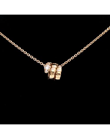 [중고명품] Bvlgari(불가리) 357794 18K로즈골드(핑크골드) 세르펜티 바이퍼 다이아 여성 목걸이aa68405