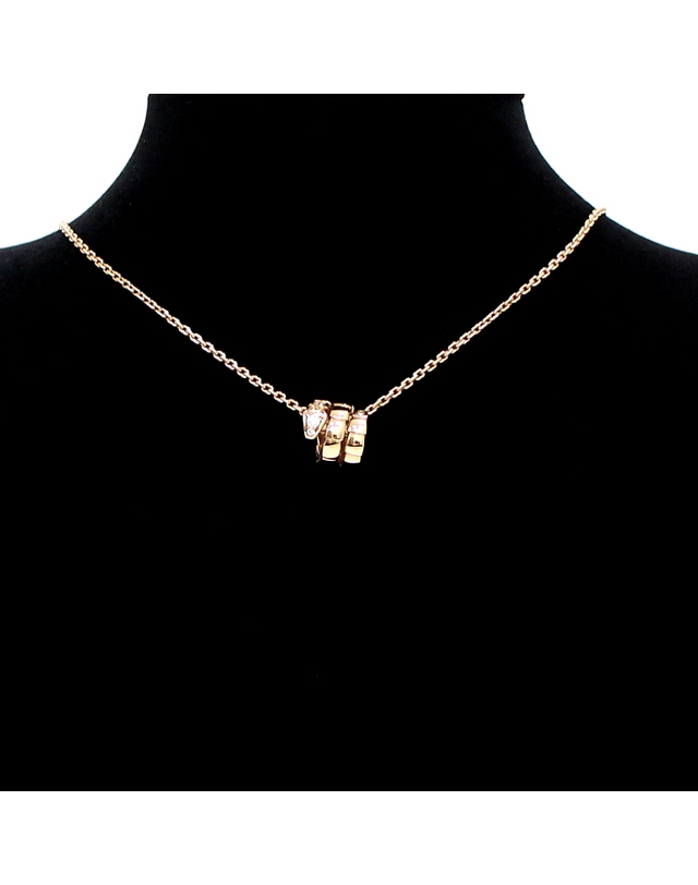 불가리 [중고명품] [중고명품] Bvlgari(불가리) 357794 18K로즈골드(핑크골드) 세르펜티 바이퍼 다이아 여성 목걸이aa68405 착용컷