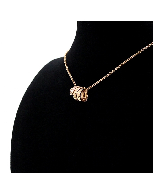 불가리 [중고명품] [중고명품] Bvlgari(불가리) 357794 18K로즈골드(핑크골드) 세르펜티 바이퍼 다이아 여성 목걸이aa68405 착용컷