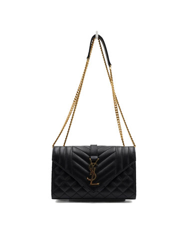 [중고명품] SAINT LAURENT(생로랑) 600195 모노그램 퀄팅 엔벨로프 금장체인 숄더백 겸 크로스백aa65386