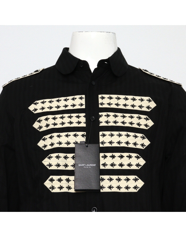 생로랑 [중고명품] [중고명품] SAINT LAURENT(생로랑) 599691 오피서 스타일 스트라이프 남성 셔츠aa67989 착용컷