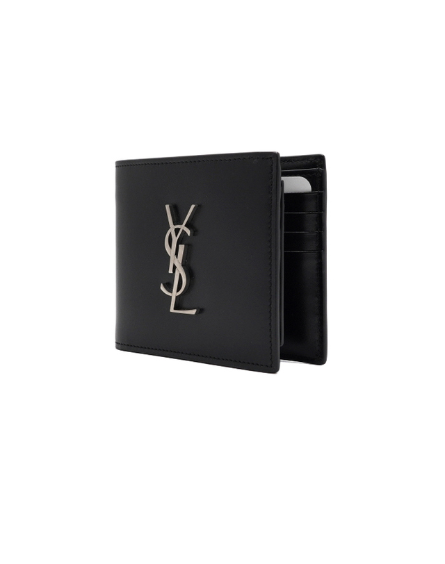 생로랑 [중고명품] SAINT LAURENT(생로랑) 604011 블랙 레더 은장로고 모노그램 클래식 이스트 웨스트 남성 반지갑aa68921 착용컷