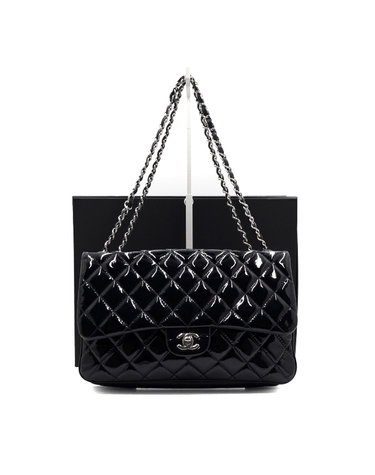 [중고명품] Chanel(샤넬) A94024 다크네이비 유광 페이던트 클래식 아코디언 원플랩 은장체인 숄더백aa60925