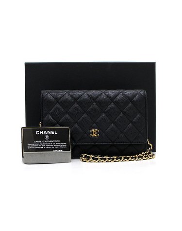 [중고명품] Chanel(샤넬) AP0250 블랙 캐비어 WOC(월릿 온 체인) 금장CC 체인 숄더백 겸 크로스백aa66756