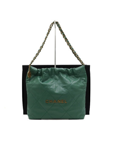 [중고명품] Chanel(샤넬) AS3260 그린 카프스킨 22백(투투백) 스몰 골드메탈 금장체인 숄더백 겸 크로스백aa66928