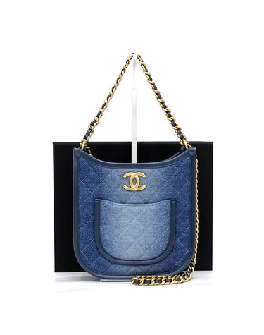 [중고명품] Chanel(샤넬) AS4532 샤블린 데님 호보 금장CC 체인 토트백 겸 숄더백 크로스백aa67150