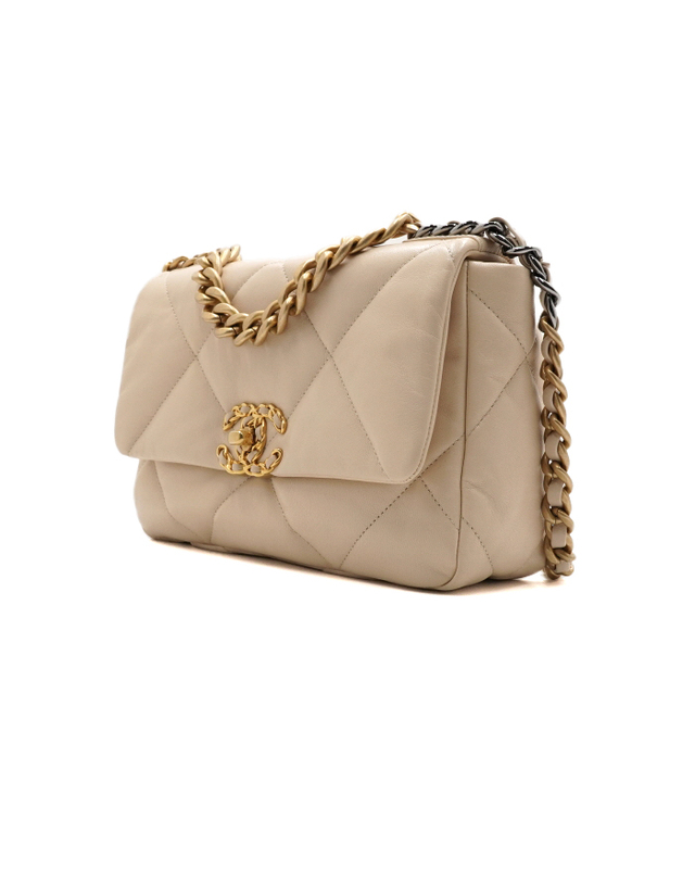샤넬 [중고명품] [중고명품] Chanel(샤넬) AS1160 샤넬19 베이지 스몰(미듐) 플랩백 토트백 겸 숄더백 크로스백aa65340 착용컷