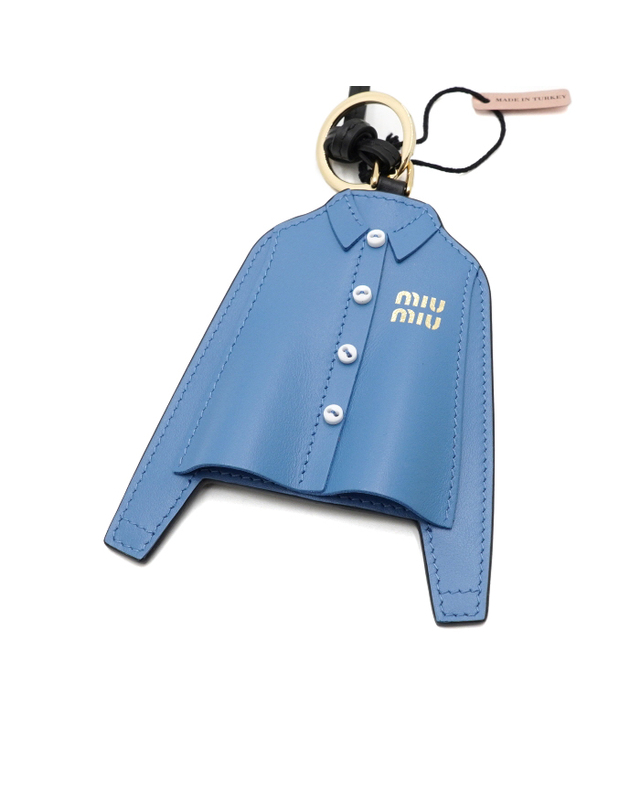 샤넬 [중고명품] [중고명품] MiuMiu(미우미우) 5TL529 페리윙클 블루 가죽 키체인 트릭 키링 겸 백참aa65612 착용컷