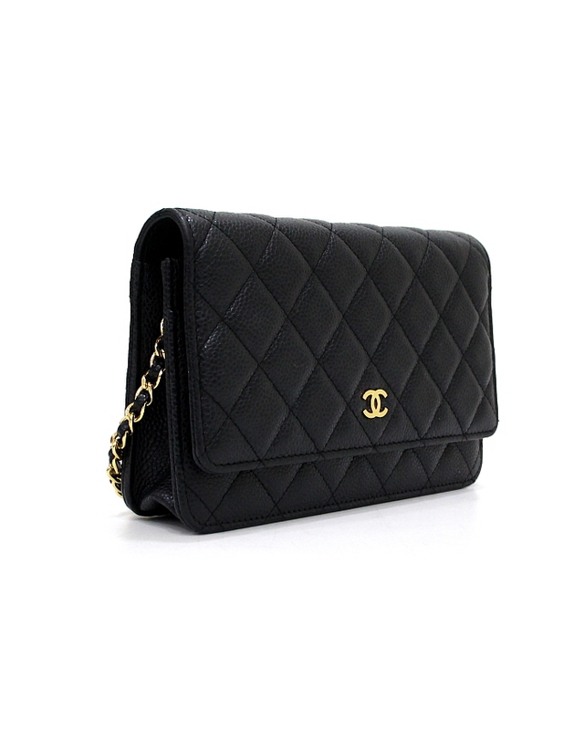 샤넬 [중고명품] [중고명품] Chanel(샤넬) AP0250 블랙 캐비어 WOC(월릿 온 체인) 금장CC 체인 숄더백 겸 크로스백aa66756 착용컷