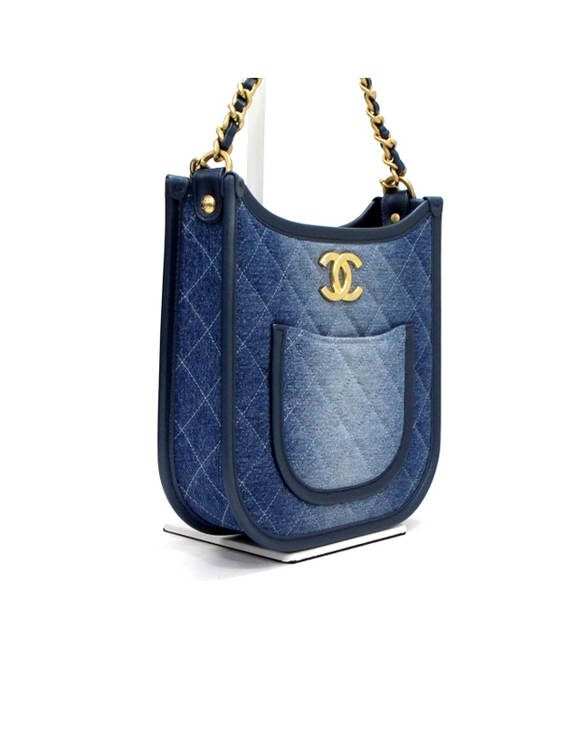 샤넬 [중고명품] [중고명품] Chanel(샤넬) AS4532 샤블린 데님 호보 금장CC 체인 토트백 겸 숄더백 크로스백aa67150 착용컷