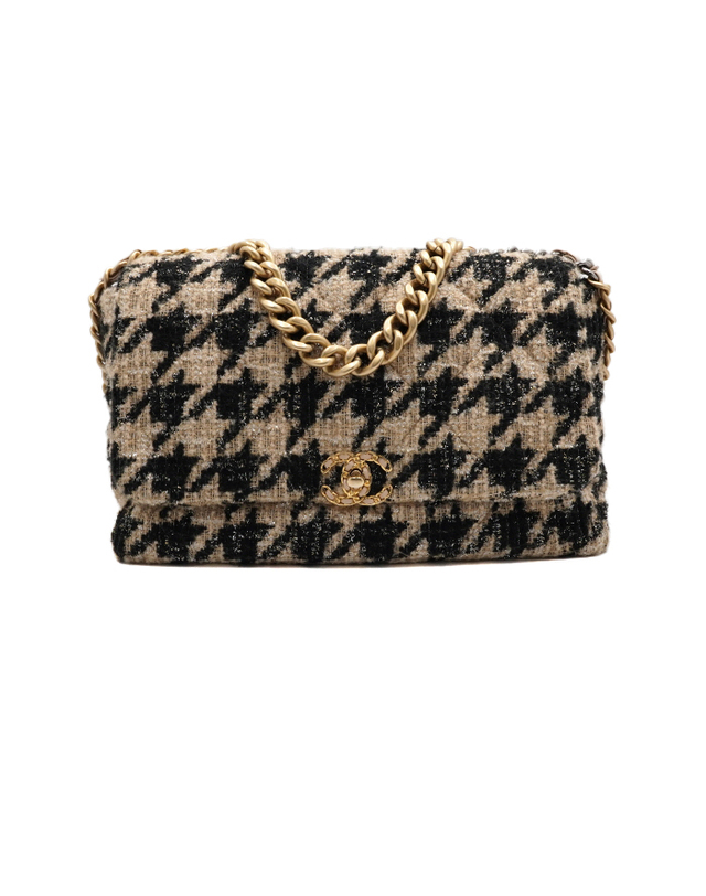 샤넬 [중고명품] [중고명품] Chanel(샤넬) AS1162 샤넬19 하운드체크 트위드 맥시 체인 토트백 겸 숄더백aa68494 착용컷