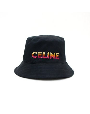 [중고명품] Celine(셀린느) 2AUO1968P 블랙 시퀸스 로고 남여공용 버킷햇 모자aa58923