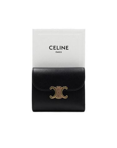 [중고명품] Celine(셀린느) 10D783DPV 블랙 금장 트리오페 스몰 여성 반지갑aa68830