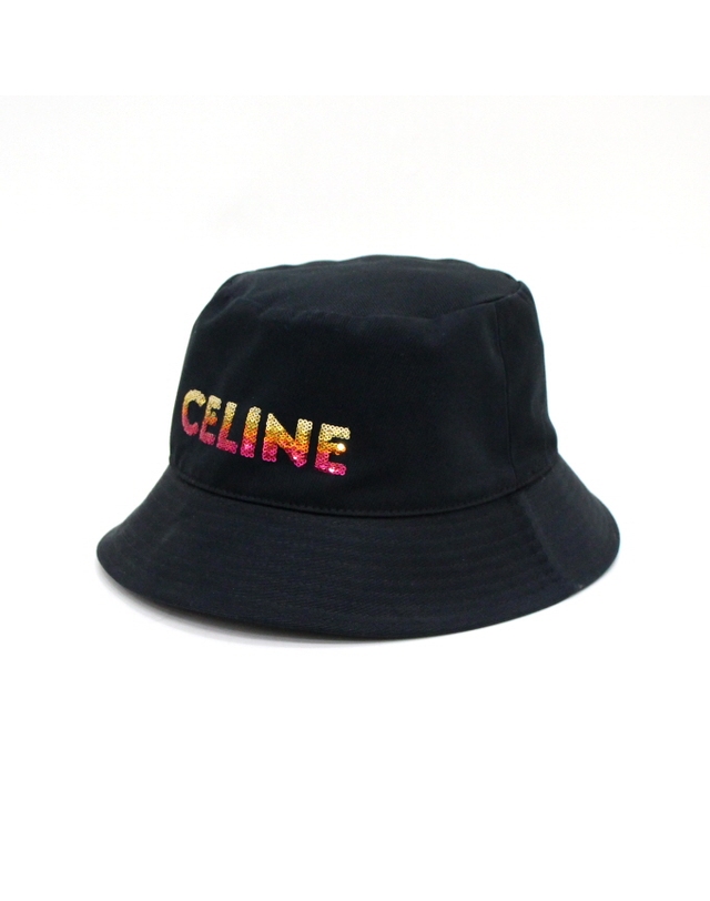 셀린느 [중고명품] [중고명품] Celine(셀린느) 2AUO1968P 블랙 시퀸스 로고 남여공용 버킷햇 모자aa58923 착용컷