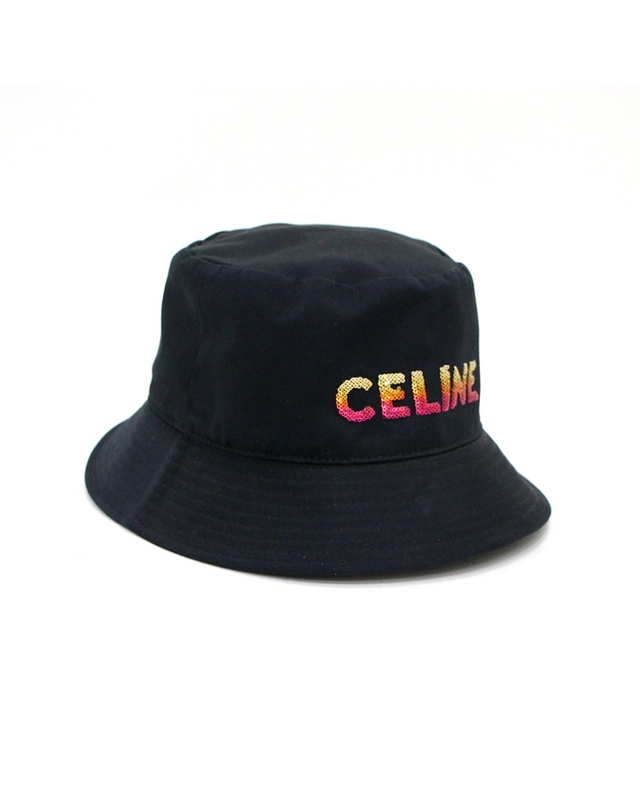 셀린느 [중고명품] [중고명품] Celine(셀린느) 2AUO1968P 블랙 시퀸스 로고 남여공용 버킷햇 모자aa58923 착용컷