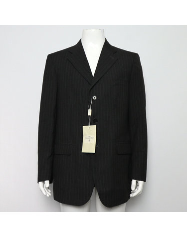 [중고명품] Ermenegildo Zegna(에르메네질도제냐) 그레이 스트라이프 라나 울 3 버튼 레귤러 핏 남성 정장 수트 세트aa66781