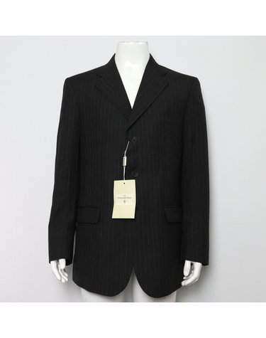 [중고명품] Ermenegildo Zegna(에르메네질도제냐) 그레이 스트라이프 라나 울 3 버튼 레귤러 핏 남성 정장 수트 세트aa66782