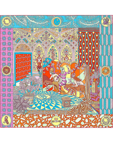 [중고명품] Hermes(에르메스) 003535S La Danse des Amazones 라 단스 데 아마존 100% 실크 90X90레 스카프aa66388