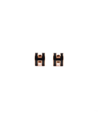 [중고명품] Hermes(에르메스) 블랙 POP H 팝아쉬(팝아슈) 금장 이어링(귀걸이)aa66384