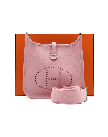 [중고명품] Hermes(에르메스) H087941CK3Q 26시즌 에블린23 Rose Sakura 로즈사쿠라 포쉐III 끌레망스 은장하드웨어 숄더백 겸 크로스백aa66509