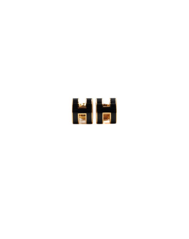 [중고명품] Hermes(에르메스) 블랙 POP H 팝아쉬(팝아슈) 금장 이어링(귀걸이)aa68099