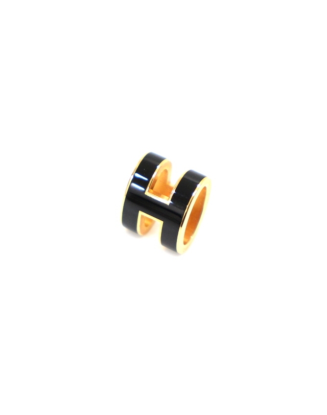 에르메스 [중고명품] [중고명품] Hermes(에르메스) 블랙 POP H 팝아쉬(팝아슈) 금장 이어링(귀걸이)aa67141 착용컷