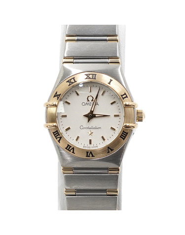 [중고명품] Omega(오메가) 1362.30 18K골드콤비 하프바 화이트다이얼 컨스텔레이션(컨스틸레이션) 쿼츠 여성 시계aa67660