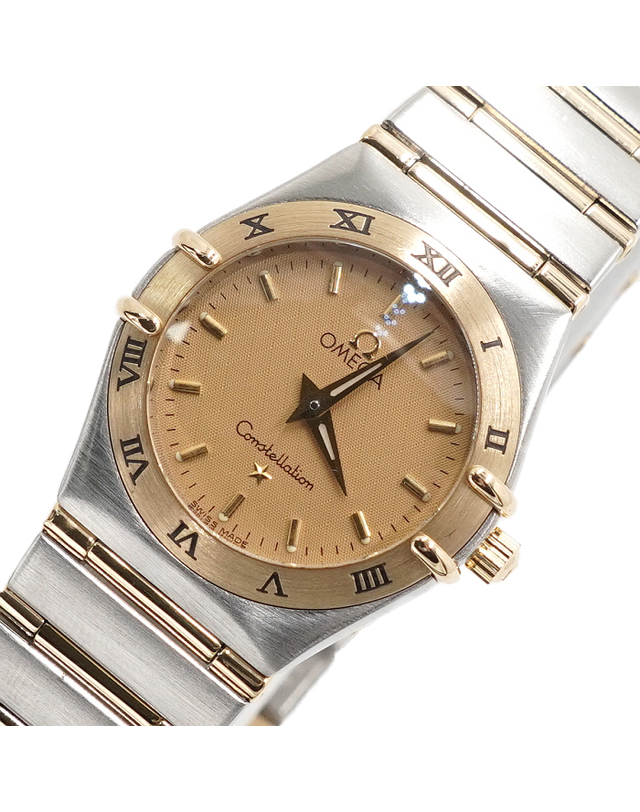 오메가 [중고명품] [중고명품] Omega(오메가) 1272.10.00 18K옐로우골드콤비 풀바 컨스텔레이션(컨스틸레이션) 25.5mm 여성 쿼츠 시계aa67241 착용컷